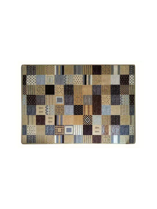 Sdim Teppich Anti-Rutsch Unterlage Patchwork 002 Grau-Braun 200x250cm
