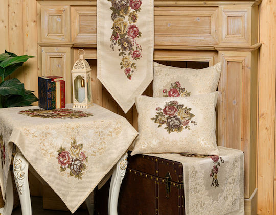 Läufer Pls-tb17008 Jacquard-Stoff Creme 100% Jacquard Pol 33×180 Liolios Home