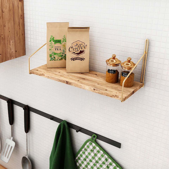 Shelf Wall Dekoratif 45x16x16cm Gold Brown Shelf Wall Dekoratif 45x16x16cm Gold Brown