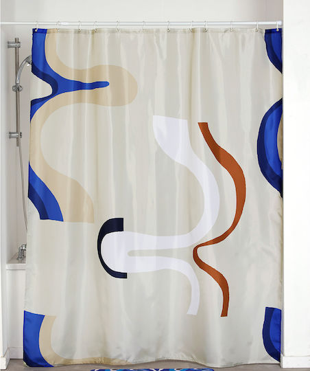Eurocasa Κουρτίνα Μπάνιου Υφασμάτινη 180x200cm Πολύχρωμη