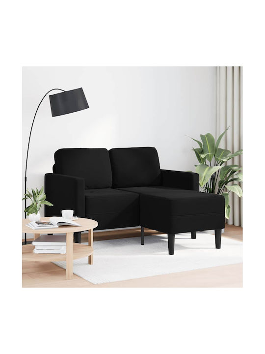 Colțar Canapea Catifea Negru 125x118x85cm