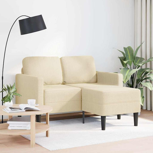 Corner Couch Cream 125x118x85 cm