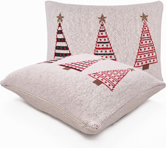 Christmas Runner X-mas Tree 100% Cotton Knitted 45×150 Liolios Home