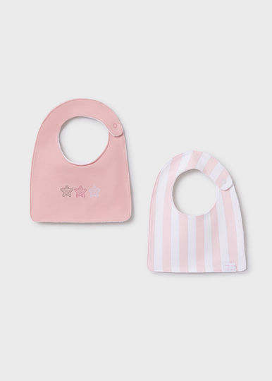 Mayoral Bib Fabric with Button Pink for 0 m+ 2pcs