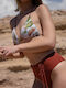 Set Bikini Τριγωνάκι με Αφαιρούμενη Ενίσχυση & Brazil Ψηλόμεσο Floral Καφέ