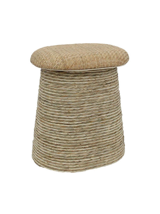 Stool For Living Room Wicker Sikinos Natural 41.5x31x46cm