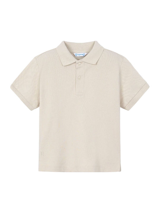 Mayoral Kids' Polo Short Sleeve Beige