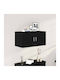 Wall Mount Living Room Cabinet Made of Particle Board Black Oak 80x39x40cm