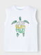 Kids Sleeveless White Blouse Turtle