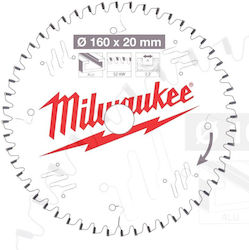 Milwaukee S160x20/52z Δίσκος Κοπής Ξύλου 160mm