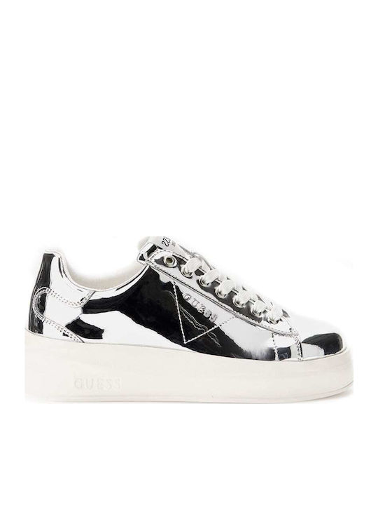 Guess Elbina Γυναικεία Sneakers Ασημί