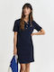 Shirt Dress Dress Wrap Navy Blue