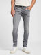 Luke Ανδρικό Παντελόνι Τζιν με Slim Tapered Εφαρμογή Light Grey
