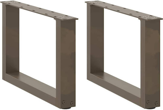 vidaXL Metallic Furniture Leg 2 Pieces Suitable for Table / Coffee Table 50x30cm Anthracite Brown