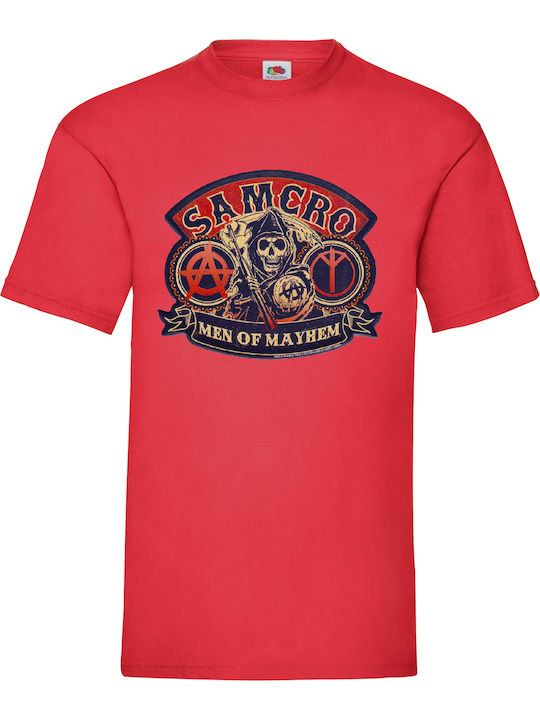 Κόκκινη Μπλούζα Tshirt Sons Anarchy Samcro Men ...