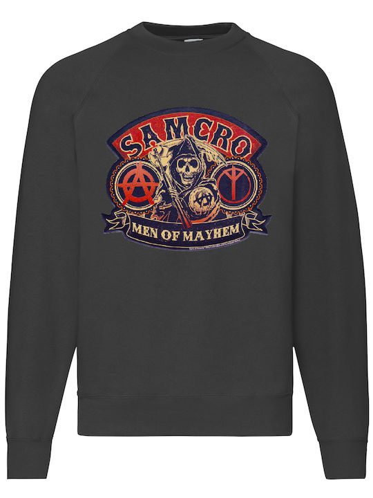 Hanorac negru Sons of Anarchy Samcro Bărbați Mayhem No1 Original Fruit of the Loom 80% bumbac Calitate excelentă