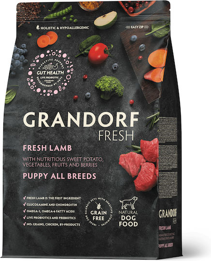 Grandorf Fresh 1kg Ξηρά Τροφή για Κουτάβια με Αρνί και Κρέας