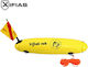 Xifias Diver Spearfishing Torpedo Buoy PVC Double Chamber Nylon Rope 20m & Plastic Hook Double Air Balloon