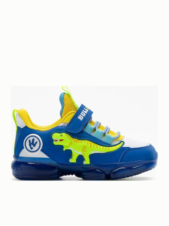 Παιδικά Sneakers με Σκρατς & Φωτάκια Μπλε