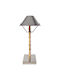 Rechargeable Table Lamp LED with Beige Shade and Base
