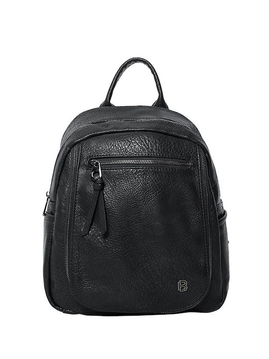 Maddie Black Faux Leather Backpack