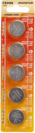 Aigostar Lithium Watch Battery CR2450 3V 5pcs
