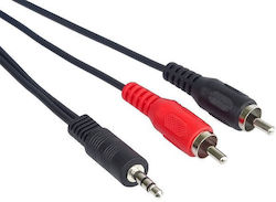 PremiumCord 3,5 мм мъжки-2x RCA мъжки 5м