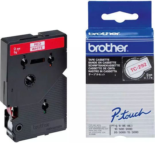 Brother P-Touch Ταινία Ετικετογράφου 7.7m x 9mm σε Κόκκινο Χρώμα