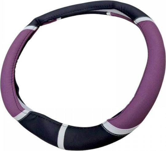 Car Steering Wheel Cover AL-7 with Diameter 37.5-38cm Leather Purple