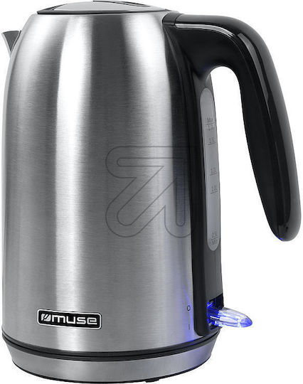 Muse Βραστήρας 1.7lt 2200W Ασημί