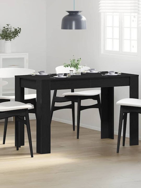 Table Dining Room Wooden Black Velvet-Black Metal 120x60x76cm