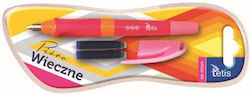 Tetis Fountain Pen Pink with Blue Ink