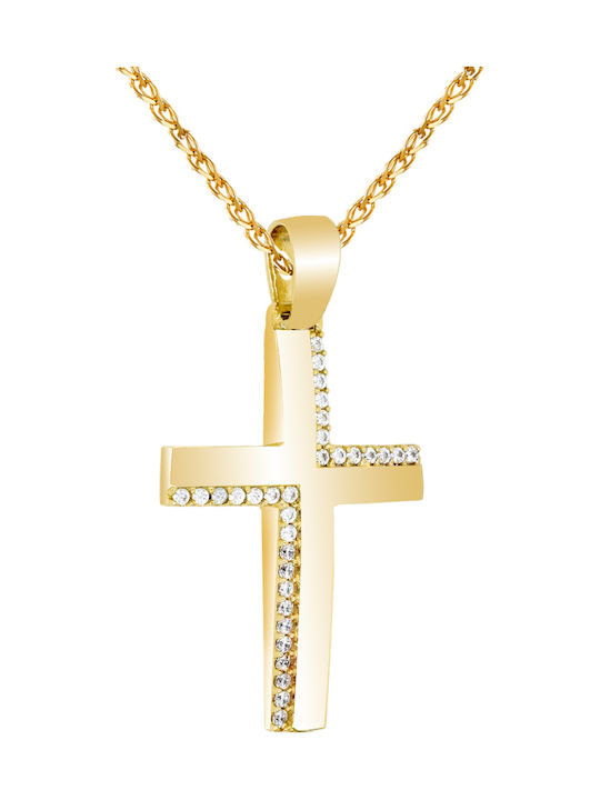 Xrisokosmima Дамски Златен Кръст 14K с Верижка