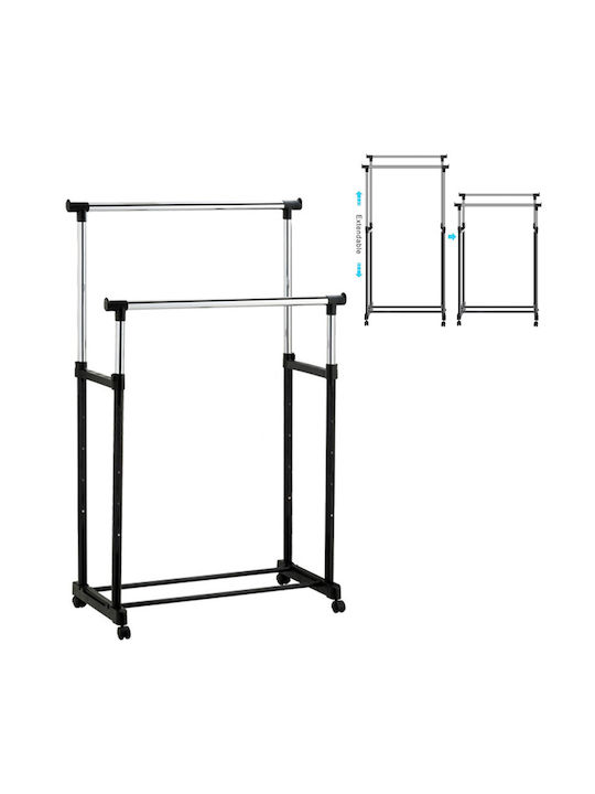 Rollbar Kleiderständer Teleskopisch Silber 70x40x140cm