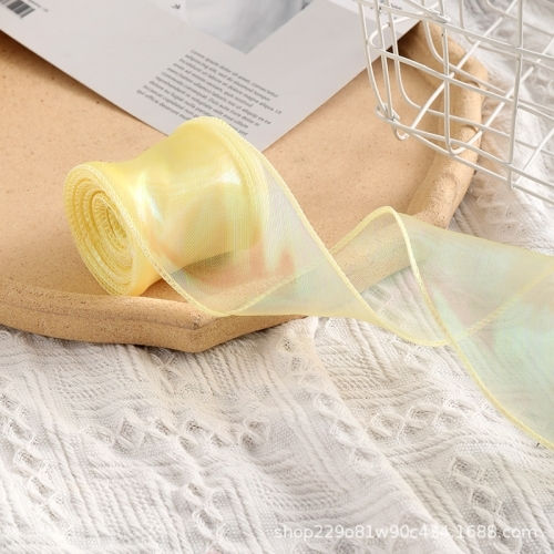 6cm X 9m Yellow Symphony Fishtail Thread Flower Cake Baking Packaging Ribbon Lace Decorative Tissue