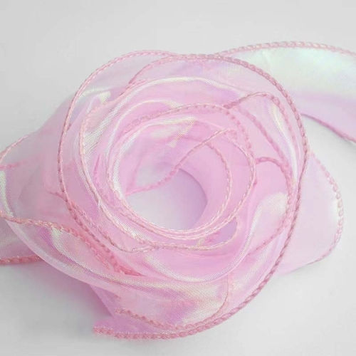 4cm X 9m Pink Symphony Fishtail Yarn Flower Cake Baking Packaging Ribbon Lace Decorative Tissue