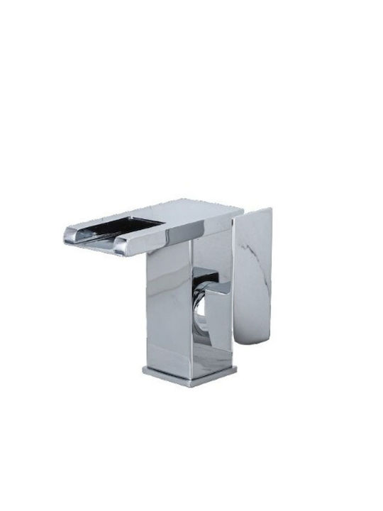 Bathroom Sink Faucet Blackswan Type M188 Short Chrome Model Waterfall Spout Led Size 12.5 Cm