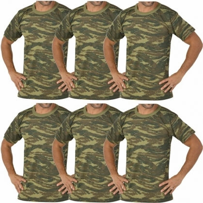 6 Pack Φανελάκια Κοντο Μανικι Βαμβακερό Παραλλαγης 304-61 Χακί Πράσινο Onurel