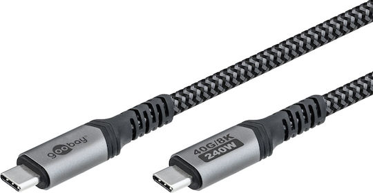 Goobay USB 4 Video Cable USB-C Male - USB-C / DisplayPort 240W PD Grey 1.5m 74212