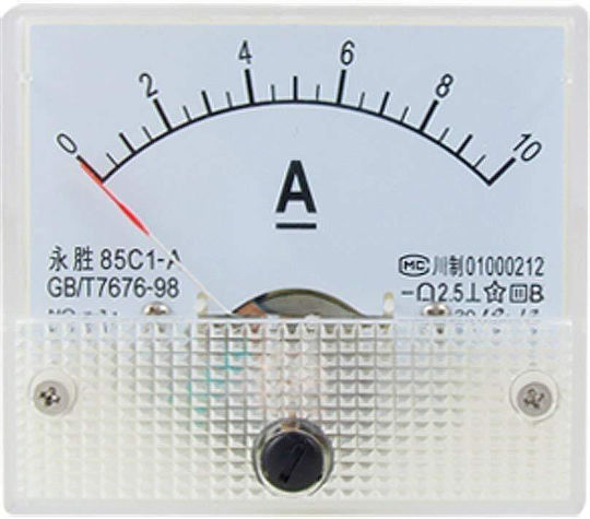 Ampermetru analogic 85c1 10a pentru panou, 65*56mm