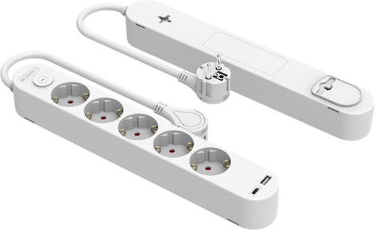 Silver Electronics Power Strip Silver