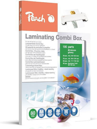 Peach Laminating Sheets A4 80 Microns 100 Pieces