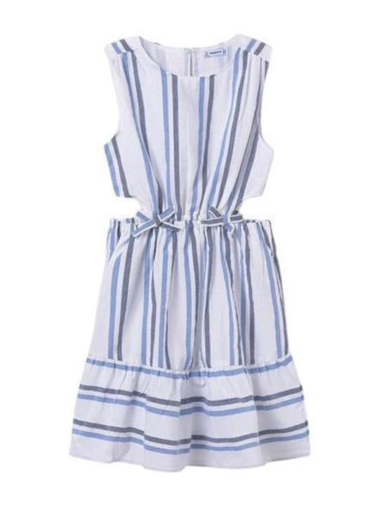 Kinderkleid Ärmellos Gestreift Blue