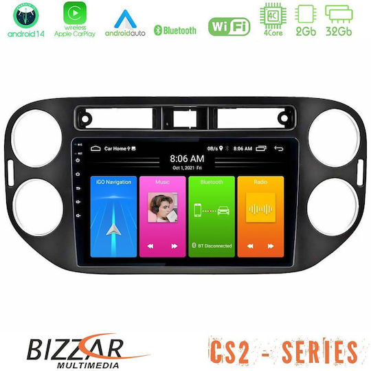 Bizzar Car Audio System for Volkswagen Tiguan / Golf Plus 2004 – 2014 (Bluetooth/USB/AUX/WiFi/GPS/Apple-Carplay/Android-Auto) with Touch Screen 9"