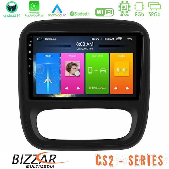 Bizzar Ηχοσύστημα Αυτοκινήτου για Opel Vivaro Fiat Talento Renault Trafic Nissan NV300 2022-2023 με A/C (Bluetooth/USB/AUX/WiFi/GPS/Apple-Carplay/Android-Auto) με Οθόνη Αφής 9"