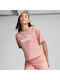 Logo Women's Athletic Crop T-shirt Pink