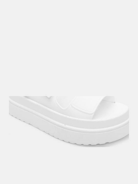 Luigi Sandale Casual Damă Flatforme Albe