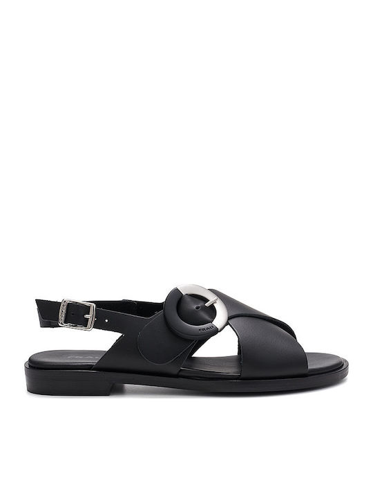 Sandale Casual Damă Din Piele Negru