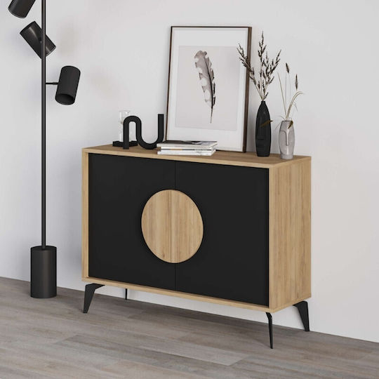 Μπουφές Gora από Ξύλο & Μέταλλο Sapphire Oak - Silky Black 110x40x82cm