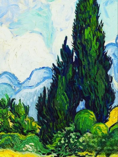Van Gogh “χωράφι Κυπαρίσσια” Πίνακας Εκτύπωση Καμβά 40*50 Εκ Μόνο Καμβάς